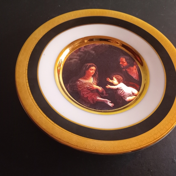 STUNNING Lenticular Dufex Art Japan 6" BABY JESUS Gilded Plate. - Picture 2 of 6